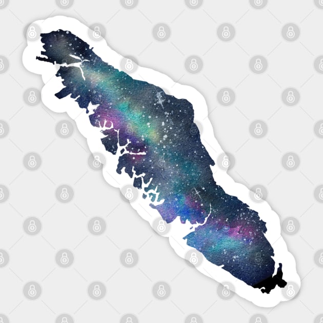 Vancouver Island Watercolour Galaxy Sticker by Kayleigh Sherman